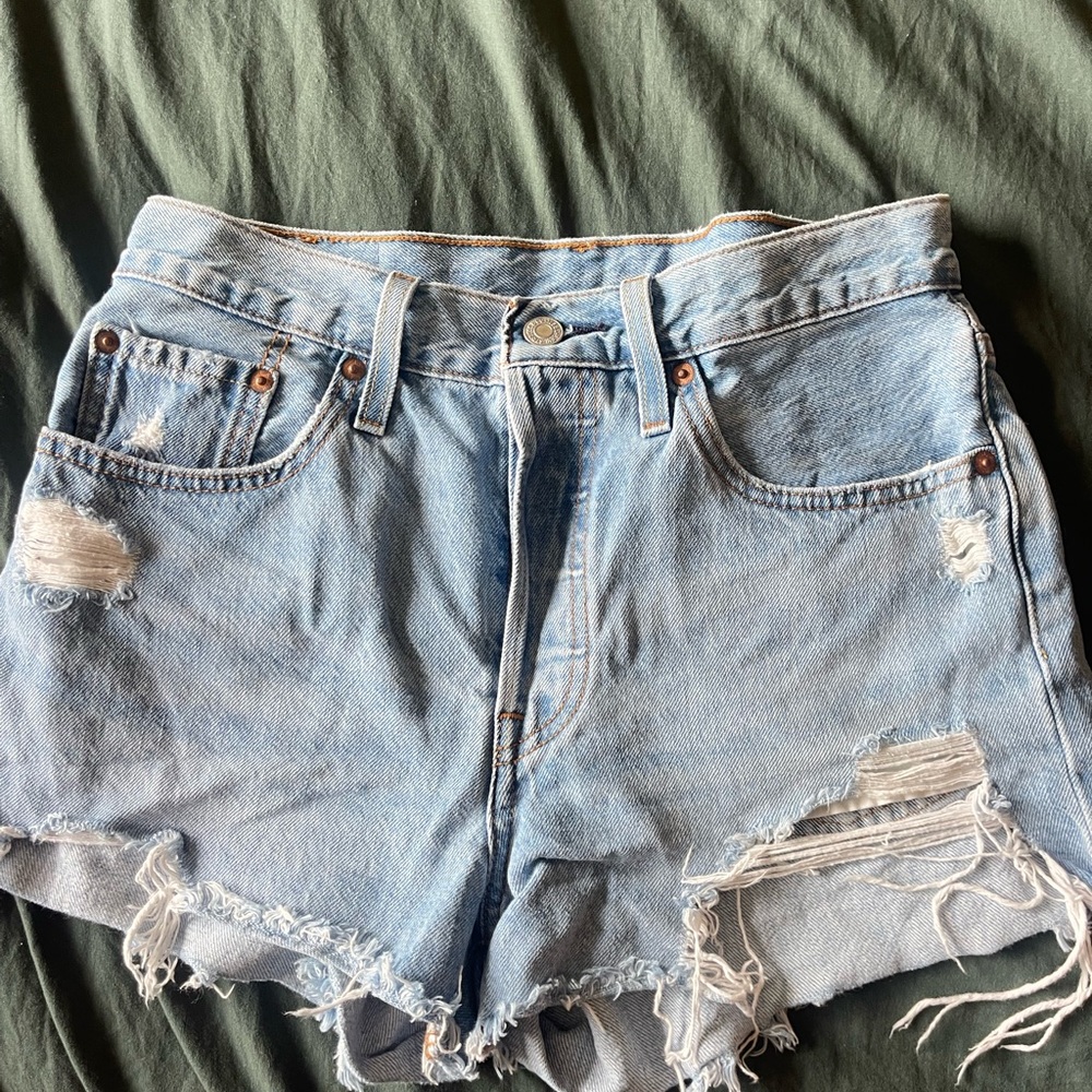 Light Blue Distressed Denim Women’s Shorts